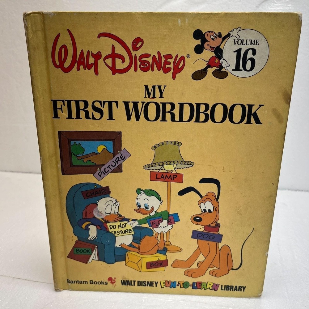 Vtg Walt Disney My First Wordbook Volume 16 Hardcover 1983 Edition Bantam books